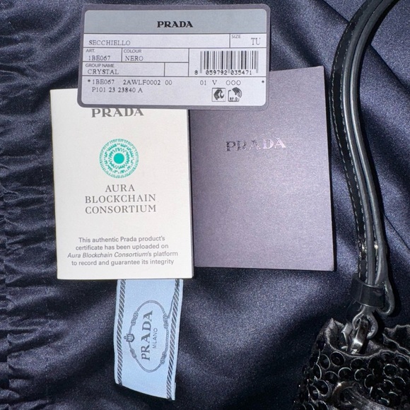 BNWT Prada Mini Crystal Bucket Bag - BLACK - Picture 12 of 14
